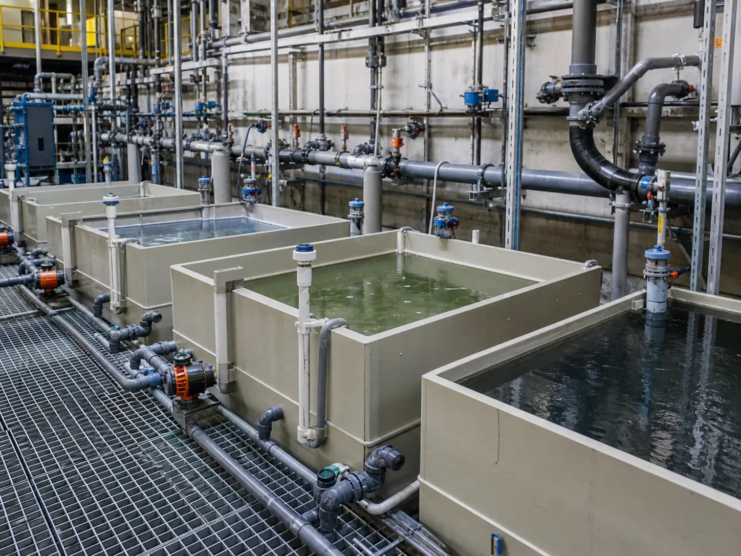 Illustrative segregated wastewater collection equipment for an anodizing operation