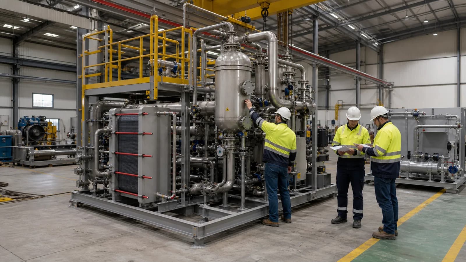 Inspection d'usine d'un évaporateur pour la soufflante de la tour de refroidissement ZLD
