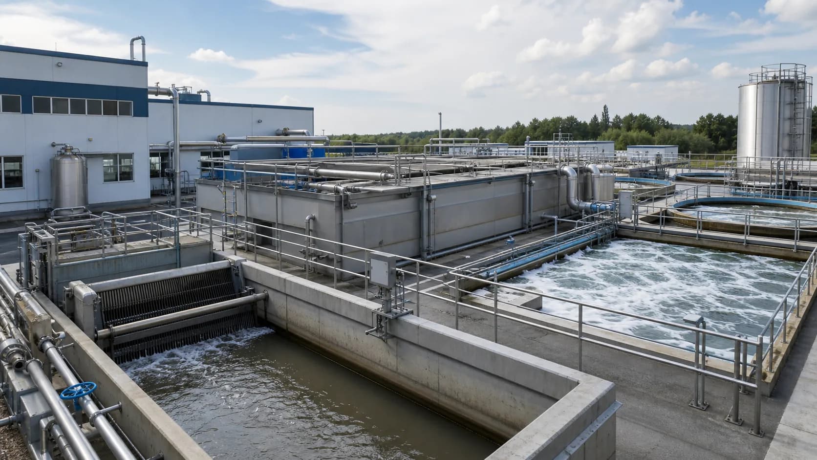 Illustrative dairy wastewater treatment plant with DAF and biological treatment equipment