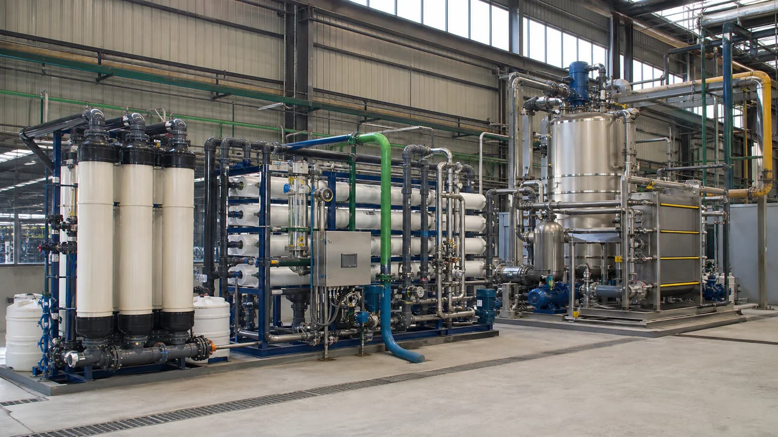 Sistema de concentración de membrana y evaporador para aguas residuales FGD ZLD
