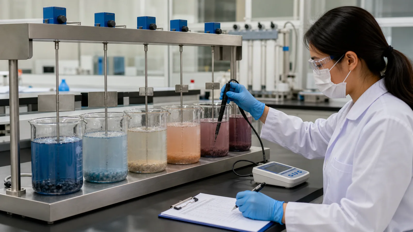 Pruebas de Jar para la eliminación de color y COD de aguas residuales textiles