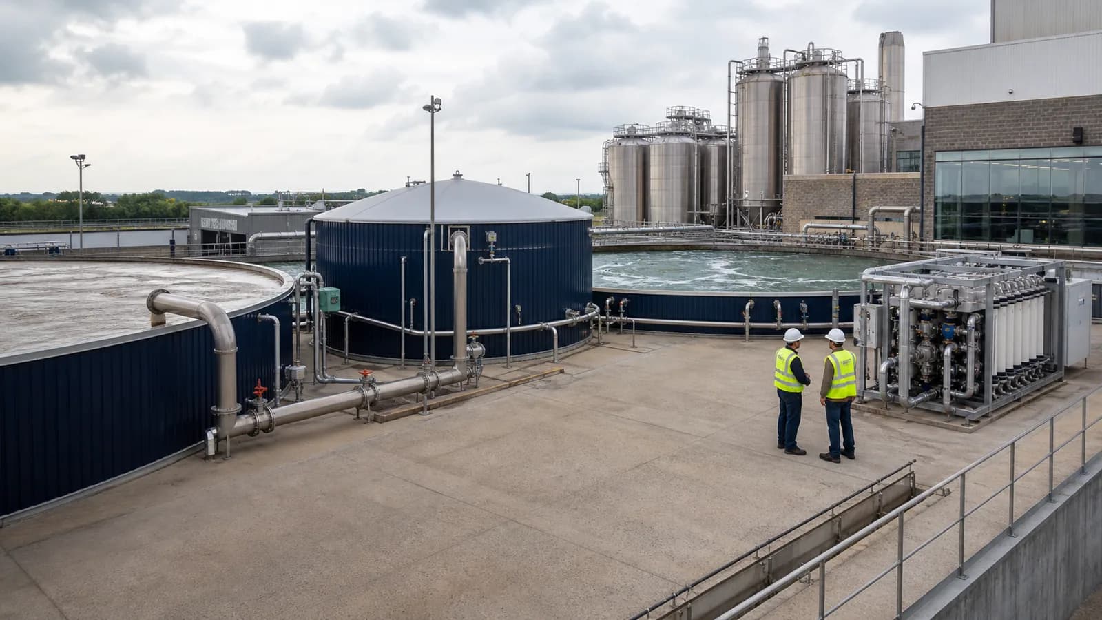 Brewery wastewater treatment system with equalization anaerobic and aerobic stages