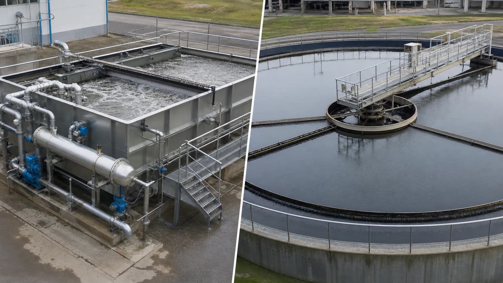 Système de flottation à air dissous comparé à un clarificateur gravitaire