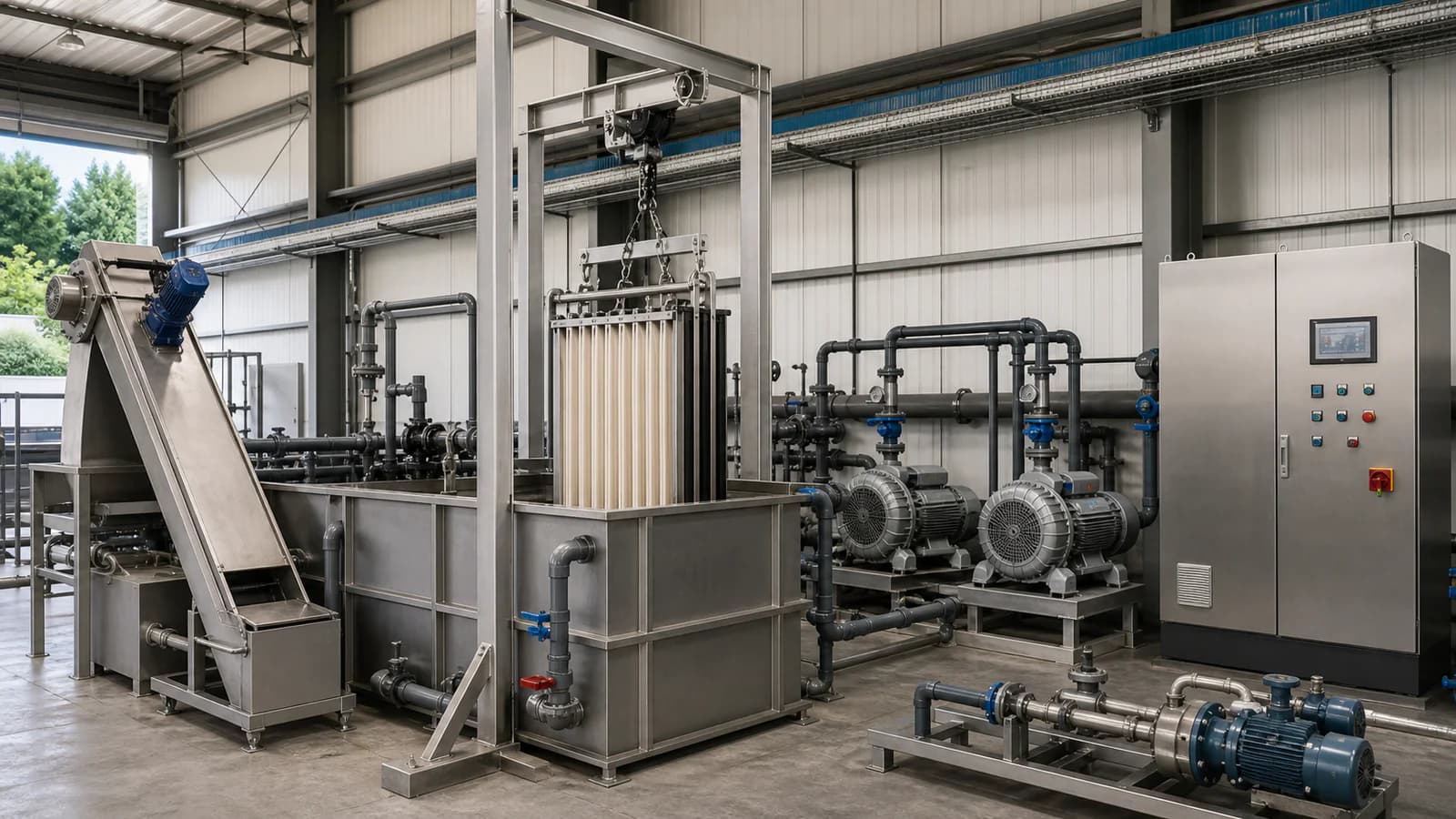 Membrane bioreactor equipment for food industry wastewater treatment