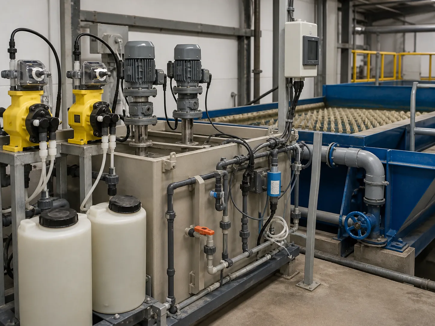 Illustrative coagulation and clarification equipment for industrial fluoride wastewater treatment