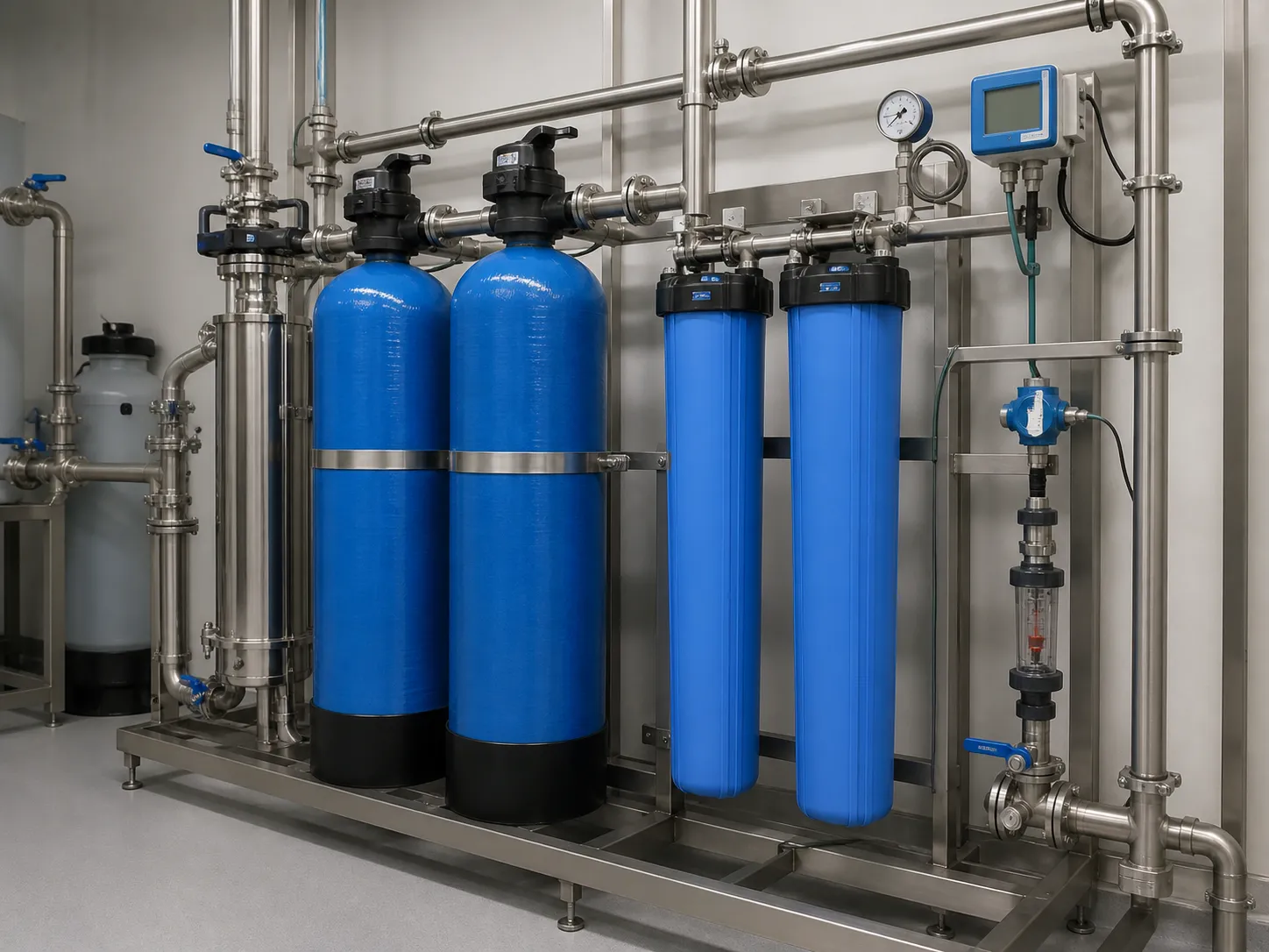 Illustrative finishing filters and monitoring instruments for fluoride wastewater polishing