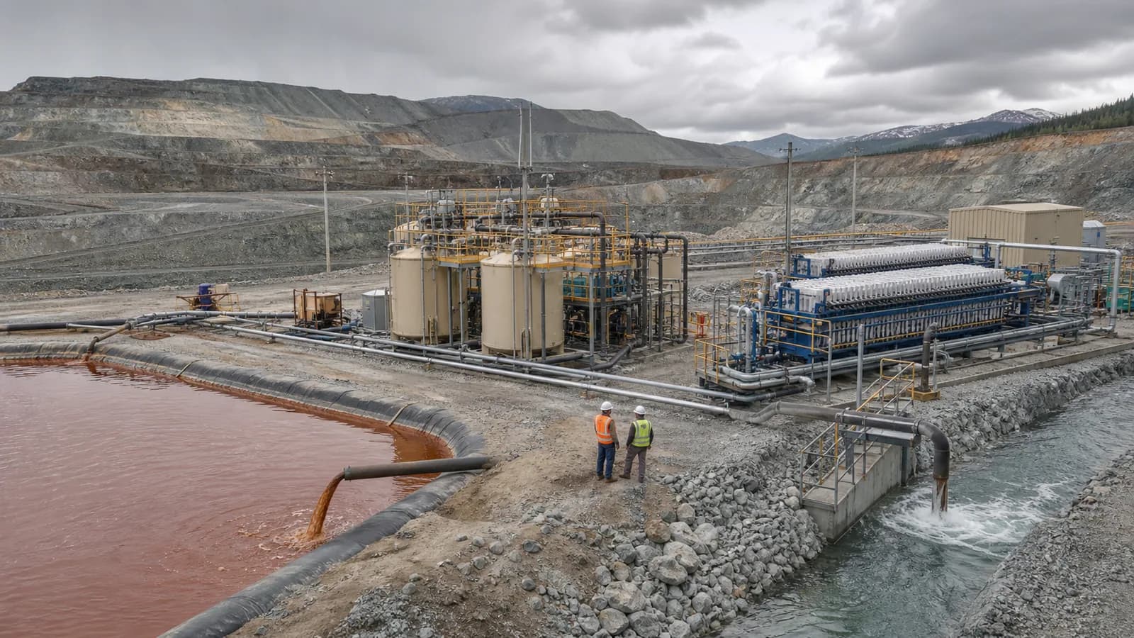 Remote mine water treatment plant for metals removal and reuse