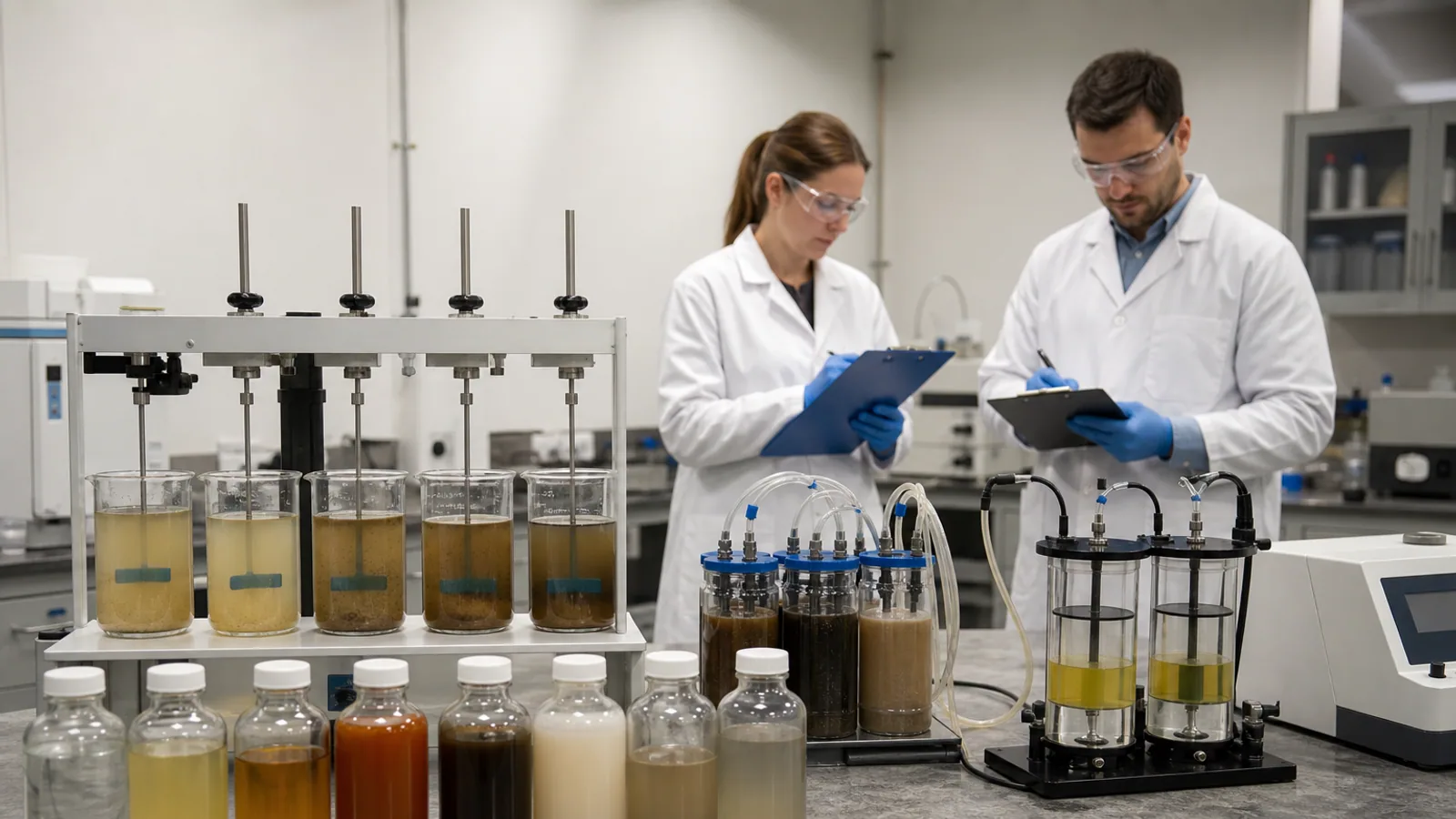Laboratory treatability testing for pharmaceutical wastewater process selection
