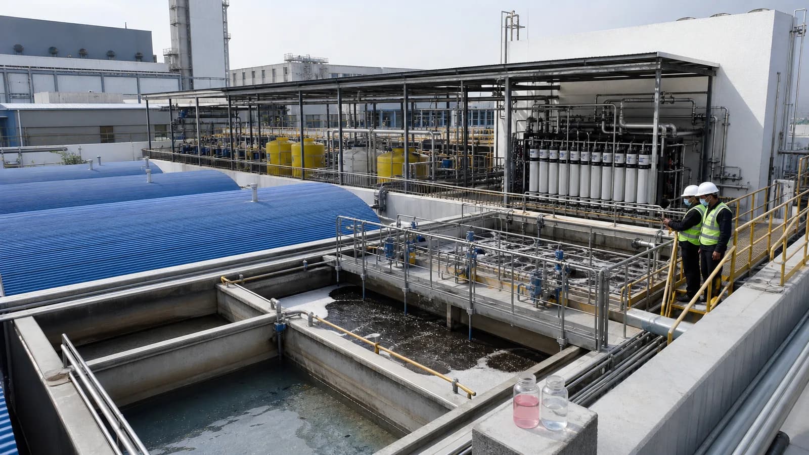 Textile dyeing wastewater treatment system for color COD and salt control